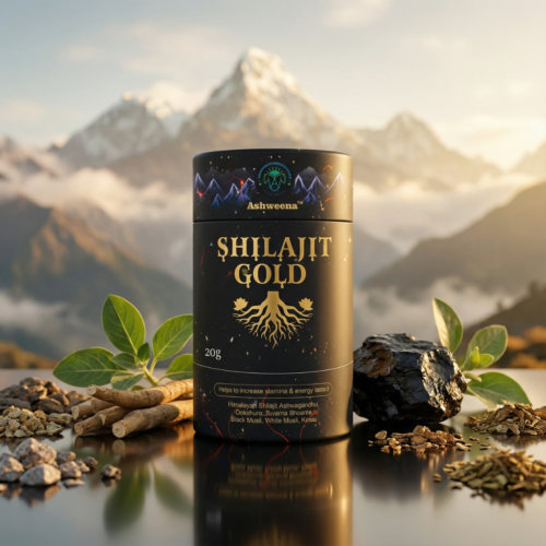 Shilajit Gold Resin with Ashwagandha & Safed Musli – Pure Himalayan Energy & Vitality Booster (20g)